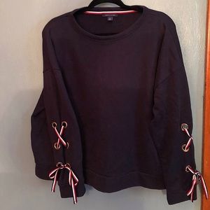 Tommy Hilfiger Navy Crewneck with Ribbon Detail